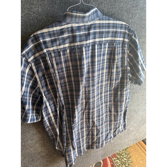 Carhartt Mens Loose Fit Plaid Short-Sleeve Button-Up Shirt 2XL Blue - Picture 8 of 8
